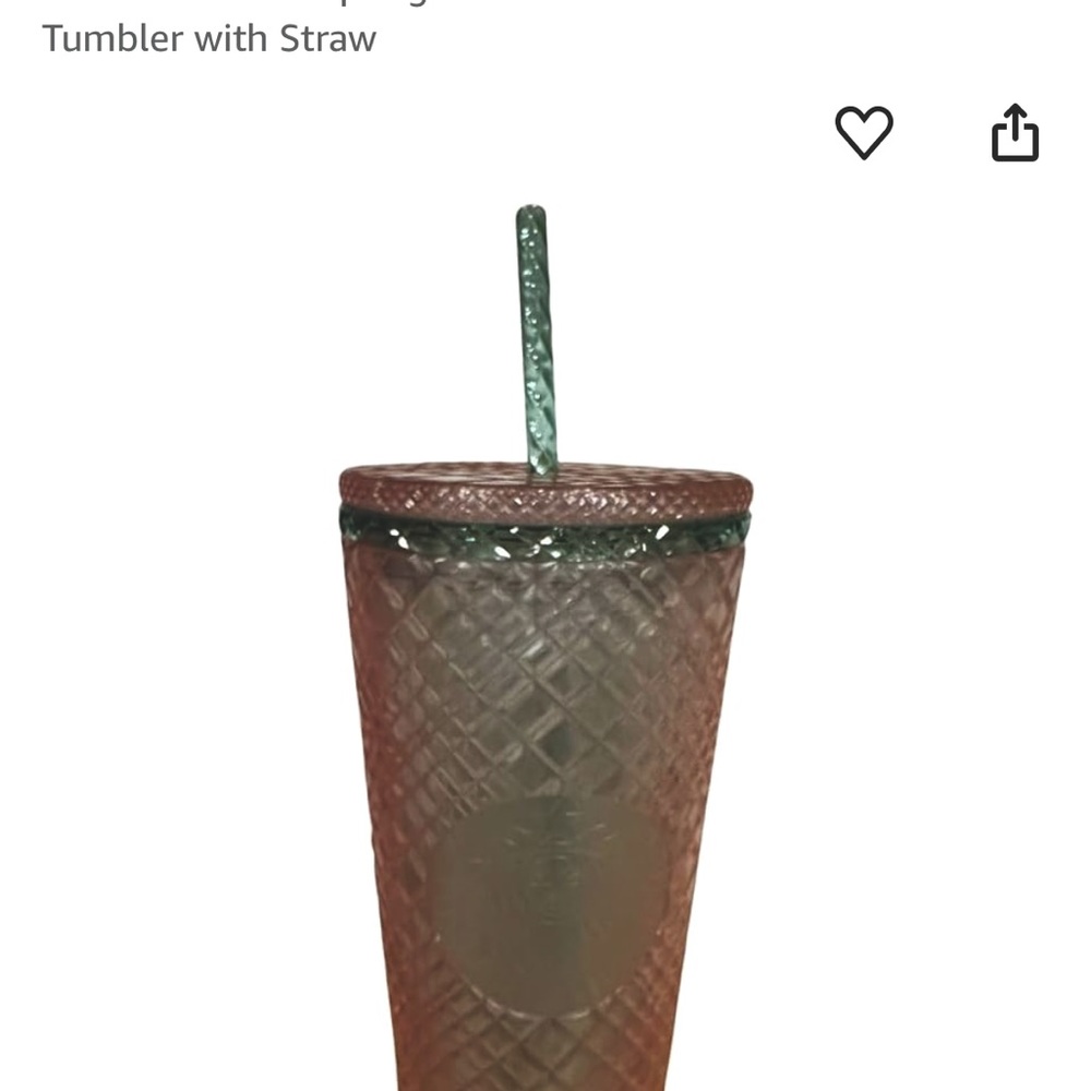 Starbucks 2023 Spring Pink Pearl Jeweled Venti 24oz Tumbler with straw